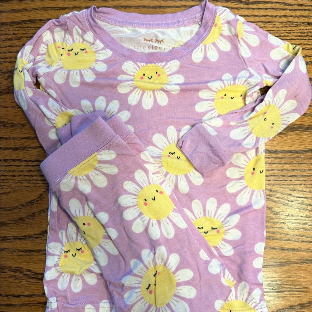 Little Sleepies Lavender Pajama Set with Smiling Sunflowers